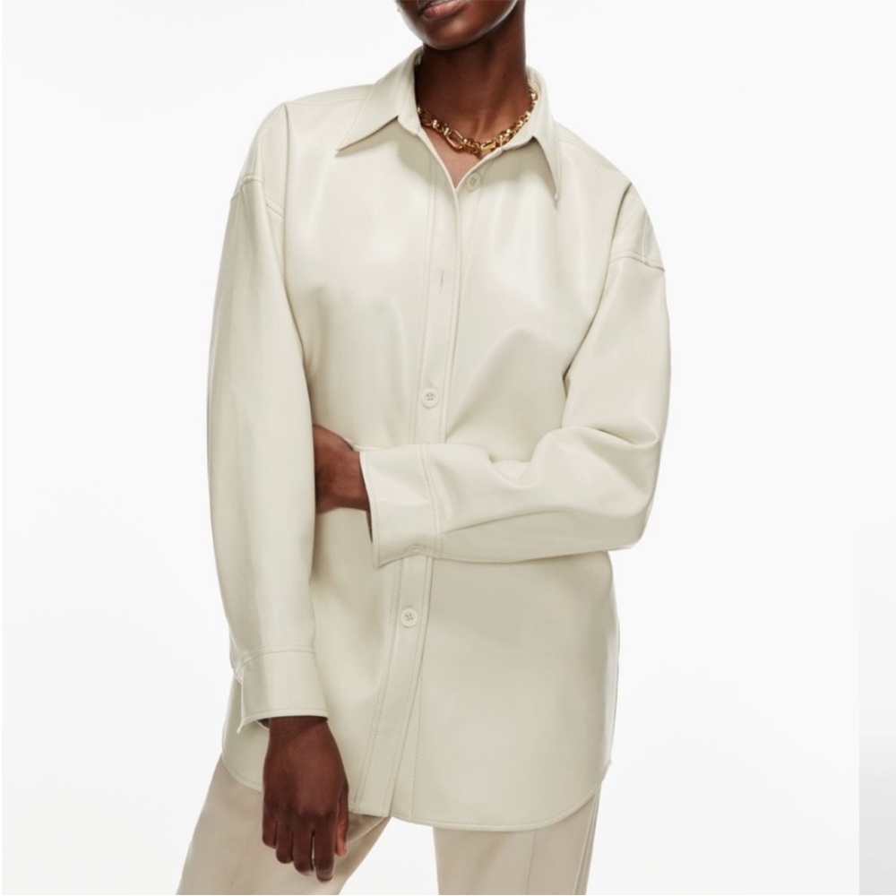 Aritzia Babaton Vegan Leather Shirt Jacket